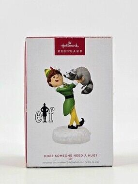 Hallmark Keepsake Elf Movie Ornament Does Someone Need A Hug Buddy & Raccoon